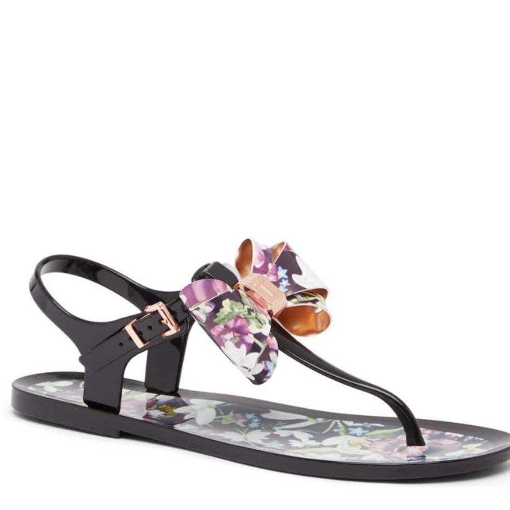 Ted Baker “Effiey Floral Bow Sandals”